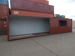 40ft hc zeecontainer half open zijkant